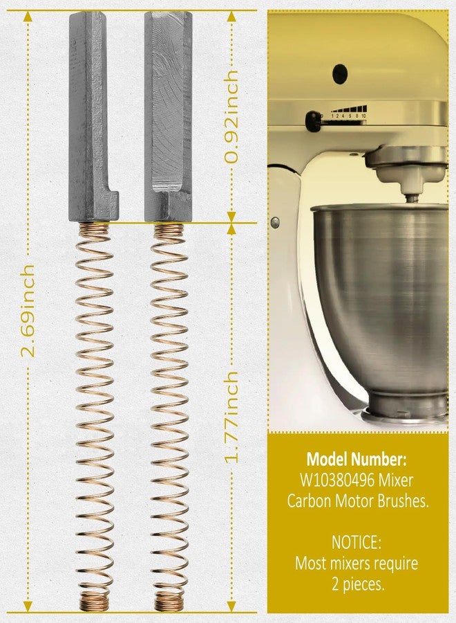 HASMX فرشاة محرك كربونية HASMX W10380496 لخلاطات Kitchenaid موديلات K45، K45SS، KSM103، KSM110، KSM150، KSM151، K5، K5SS، KSM5، KP50P، KPM5، KSM50، KSMC50، KPM50، أرقام القطع W10380496، 9706416 (عبوة من 4 قطع) - Image 5